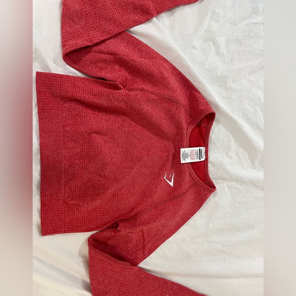 Red gymshark workout top